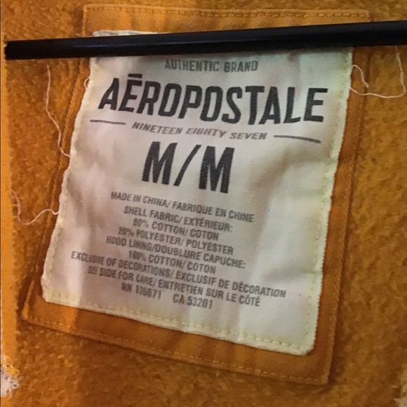 Yellow Aēropostale Zip Up Jacket - Picture 3 of 3